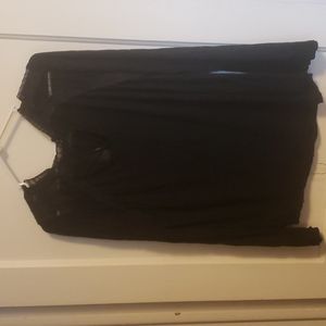 Black long sleeve blouse with peekaboo in front and back